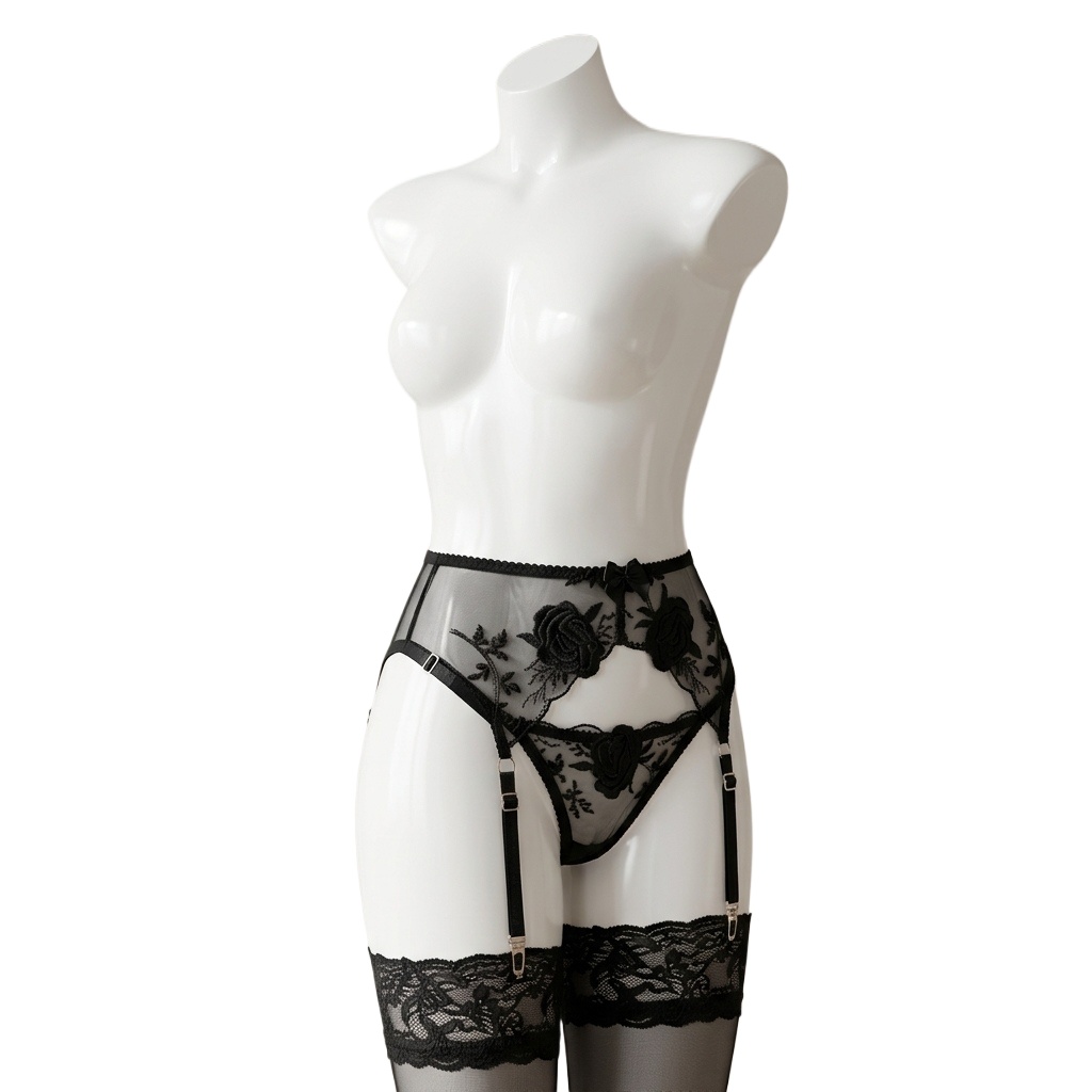 Garter Belt Set - Conjunto de cinta-liga e calcinha com
